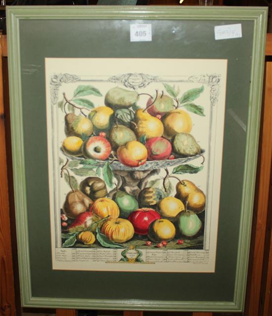 Green framed still life print(-)